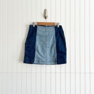 Free People Size 4 Modern Femme Color Block Mini Skirt